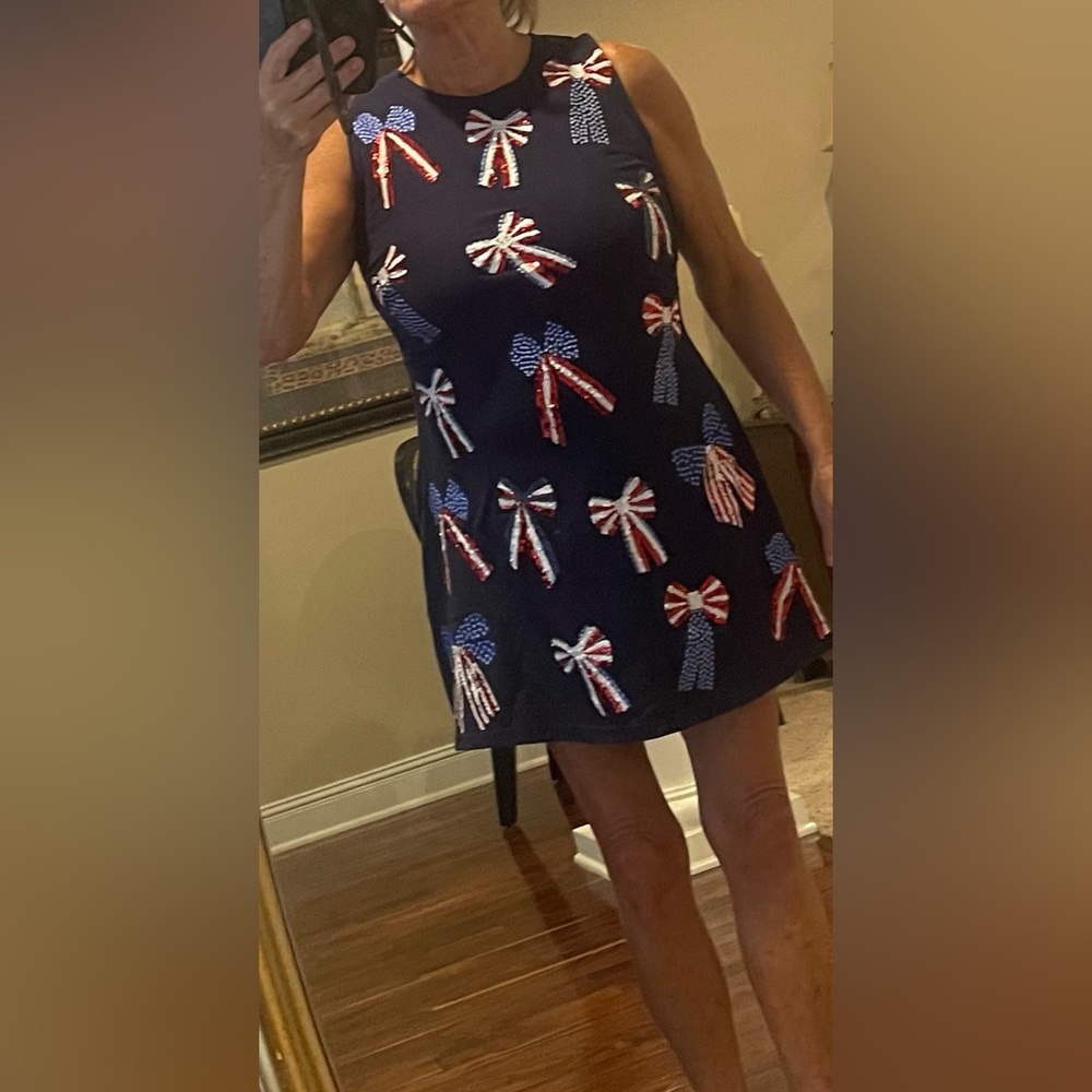 Queen of Sparkles patriotic flag dress